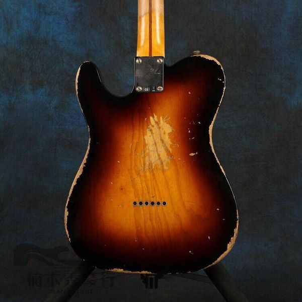 custom shop handmade vintage sunburst heavy relic 1953 tele electric guitar alder body, maple neck & fingerboard, 3 brass saddle bridge
custom shop handmade vintage sunburst heavy relic 1953 tele electric guitar alder body, maple neck & fingerboard, 3 brass saddle bridge