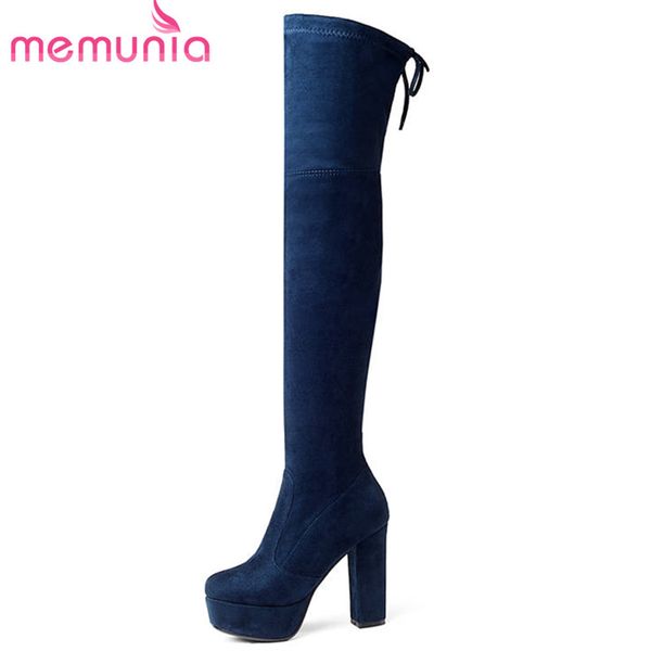 memunia 2018 flock over the knee boots women slip on elegant long boots solid color autumn platform shoes black
memunia 2018 flock over the knee boots women slip on elegant long boots solid color autumn platform shoes black