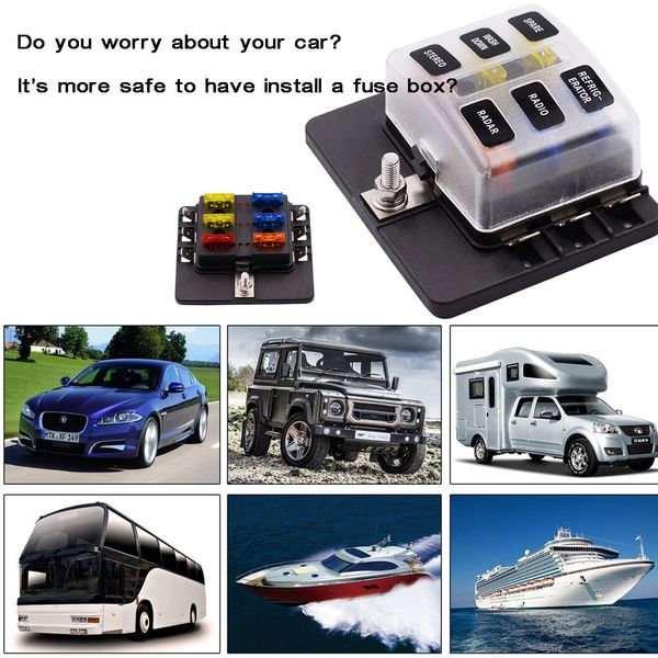 1 in 6 out 32v 100a plastic cover fuse box holder m5 stud with led indicator light 6 ways blade for auto car boat marine trike
1 in 6 out 32v 100a plastic cover fuse box holder m5 stud with led indicator light 6 ways blade for auto car boat marine trike