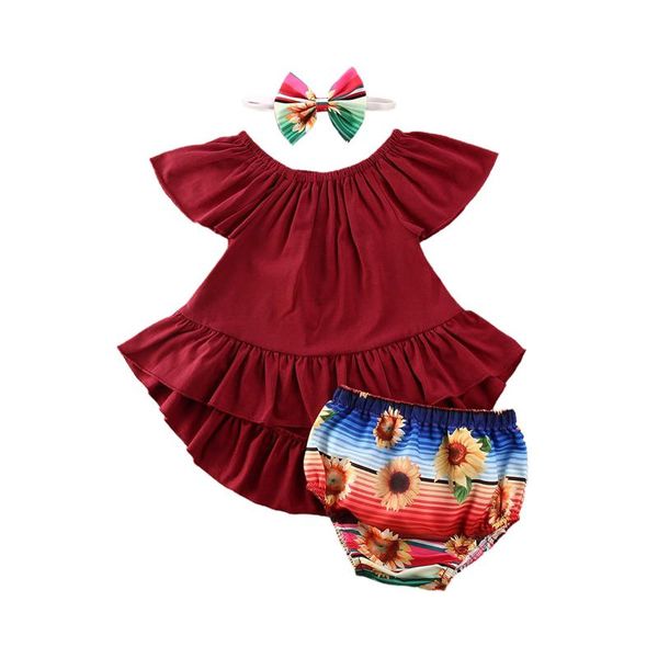 0-24m newborn infant baby girls clothes sets 3pcs ruffles solid dress +flowers print shorts+headband, White
0-24m newborn infant baby girls clothes sets 3pcs ruffles solid dress +flowers print shorts+headband, White