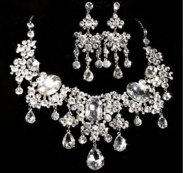 мода пром ювелирные изделия set clear rhinestone серьги кристалл ожерелье set люкс свадьба подарков, Silver
мода пром ювелирные изделия set clear rhinestone серьги кристалл ожерелье set люкс свадьба подарков, Silver