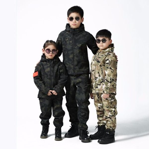 upgraded kids outdoor camo soft shell clothes cs fishing hunting children sets trekking hiking riding sports jacket pants suits, Blue;black
upgraded kids outdoor camo soft shell clothes cs fishing hunting children sets trekking hiking riding sports jacket pants suits, Blue;black