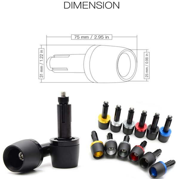 universal new motorcycle cnc 7/8'' handle bar ends handlebar grips cap for yamaha street bike
universal new motorcycle cnc 7/8'' handle bar ends handlebar grips cap for yamaha street bike