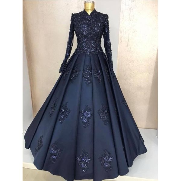 2021 ball gown woman prom ball gown dresses long sleeves lace plus size long muslim arabic evening gowns formal party navy blue dress, Black
2021 ball gown woman prom ball gown dresses long sleeves lace plus size long muslim arabic evening gowns formal party navy blue dress, Black