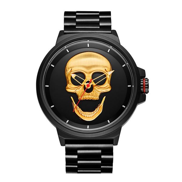 fashion cool 3d skull punk men watch luxury steel gold black vintage male quartz watches business clock relogio masculino, Slivery;brown
fashion cool 3d skull punk men watch luxury steel gold black vintage male quartz watches business clock relogio masculino, Slivery;brown