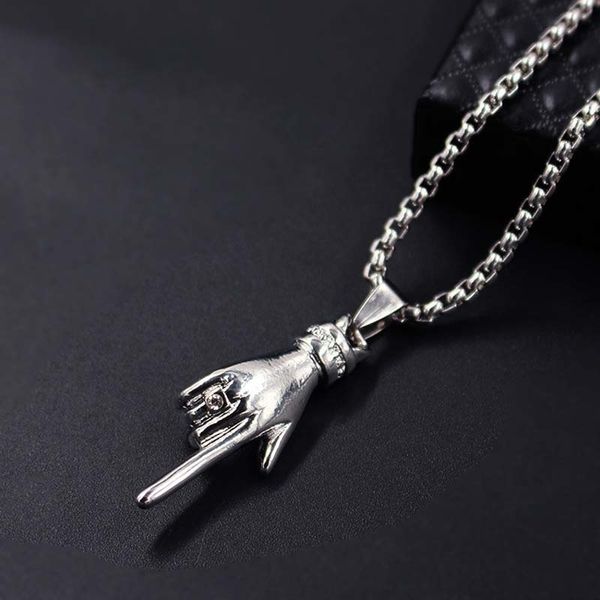 hip hop rhinestone stainless steel silver tone finger pendant rock jewelry men women necklaces with cuban chain
hip hop rhinestone stainless steel silver tone finger pendant rock jewelry men women necklaces with cuban chain