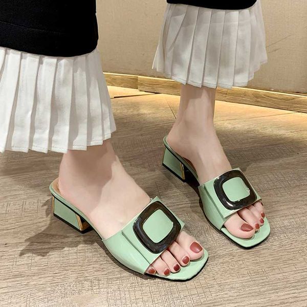 slippers metal decoration high heel women open toe slides summer outdoor candy color chunky 2021, Black
slippers metal decoration high heel women open toe slides summer outdoor candy color chunky 2021, Black