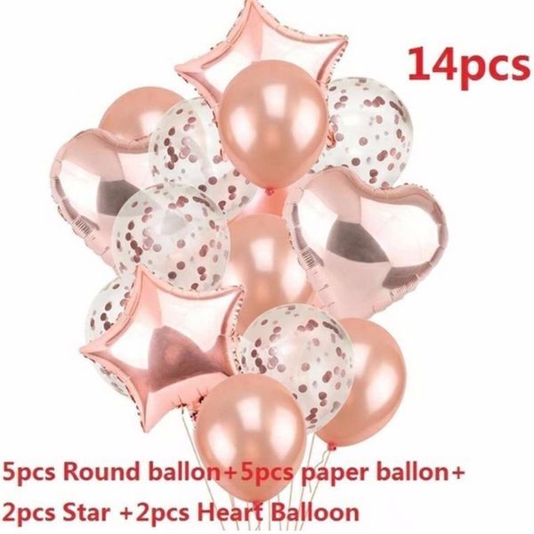 14pc confetti latex helium heart foil rose gold balloon wedding 1st birthday party decoration kids 18+ ballon anniversaire
14pc confetti latex helium heart foil rose gold balloon wedding 1st birthday party decoration kids 18+ ballon anniversaire