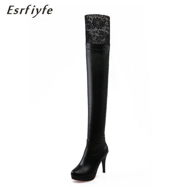 esrfiyfe women platform high heel boots zipper over knee boots round toe warm fur shoes women office lady footwear size 33-43, Black
esrfiyfe women platform high heel boots zipper over knee boots round toe warm fur shoes women office lady footwear size 33-43, Black