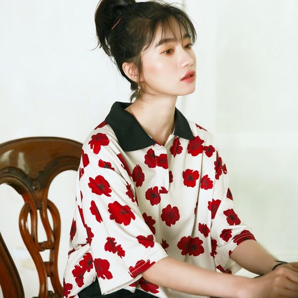 summer new women's collar shirt korea ins harajuku chic sweet flower loose vintage casual women's short-sleeved t-shirt, White
summer new women's collar shirt korea ins harajuku chic sweet flower loose vintage casual women's short-sleeved t-shirt, White