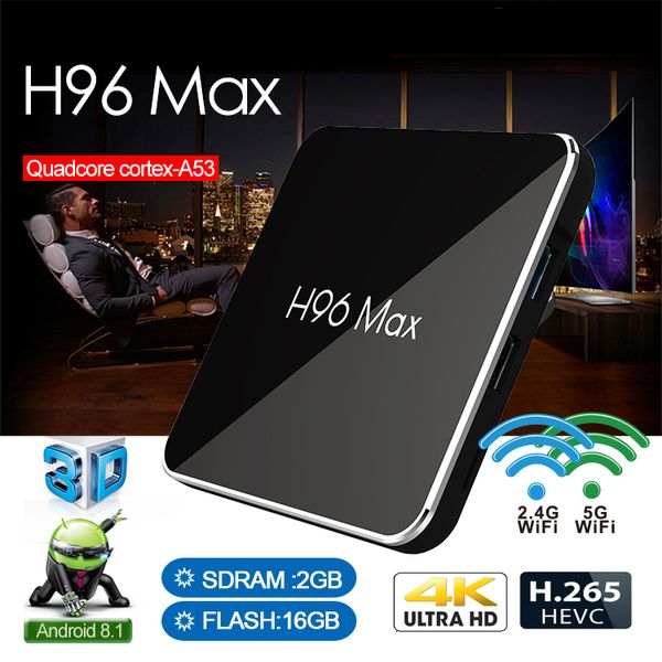 

H96 Max Android 8.1 Amlogic S905x2 Quad Core 2 ГБ 16 ГБ TV Box Двухдиапазонный Wi-Fi 2.4G / 5.8G BT 4.0