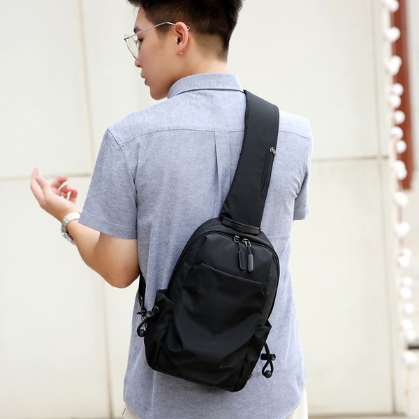 new style large-volume casual men chest pack outdoor oxford cloth shoulder bag men's usb shoulder bag
