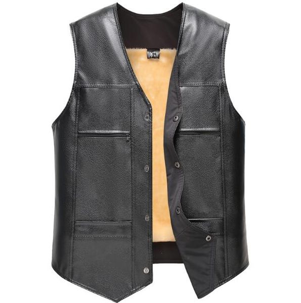 autumn and winter men's pu leather vest male faux fur lining waistcoat quinquagenarian black leather vest tb422, Black;white
autumn and winter men's pu leather vest male faux fur lining waistcoat quinquagenarian black leather vest tb422, Black;white