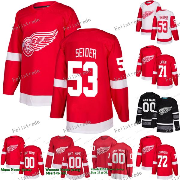 53 moritz seider jimmy howard detroit red wings jersey dylan larkin gustav nyquist andreas athanasiou tyler bertuzzi nielsen thomas vanek, Black;red
53 moritz seider jimmy howard detroit red wings jersey dylan larkin gustav nyquist andreas athanasiou tyler bertuzzi nielsen thomas vanek, Black;red