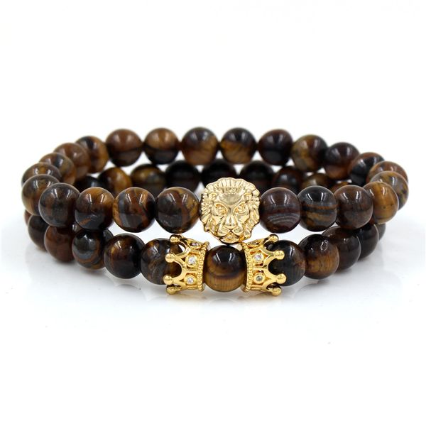 2pcs/set cz crown lion bracelet 2020 new fashion couple tiger eye stone bead charm bracelet for men jewelry accessories, Golden;silver
2pcs/set cz crown lion bracelet 2020 new fashion couple tiger eye stone bead charm bracelet for men jewelry accessories, Golden;silver