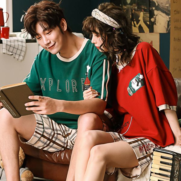 women's pajamas summer cotton pyjamas short sleeve couple sleepwear lovers men sleep lounge pajama set cartoon, Blue;gray
women's pajamas summer cotton pyjamas short sleeve couple sleepwear lovers men sleep lounge pajama set cartoon, Blue;gray