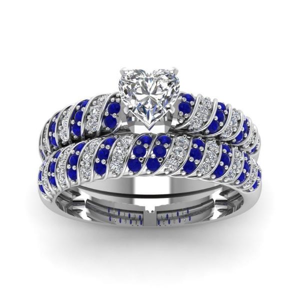 2020 arrival exquisite 2pcs set zinc alloy heart ring white crystal ring anniversary gift engagement bridal wedding rings, Slivery;golden
2020 arrival exquisite 2pcs set zinc alloy heart ring white crystal ring anniversary gift engagement bridal wedding rings, Slivery;golden