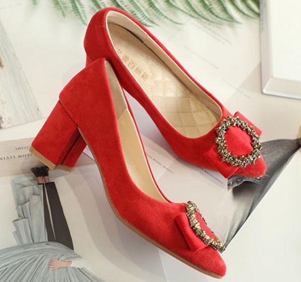 2019 women's shoes in spring and autumn with new style high heel coarse heel pointed end suede bowknot #132, Black
2019 women's shoes in spring and autumn with new style high heel coarse heel pointed end suede bowknot #132, Black