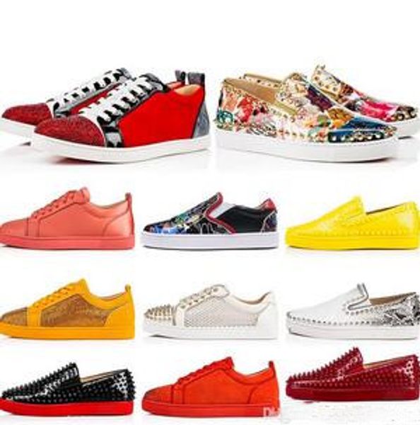 Luxury Designer Flat Shoes Red Bottoms Mens Women Low Cut Suede Spikes Casual Shoes Sports Trainers Sneakers 35-47 Big Size With Box
Luxury Designer Flat Shoes Red Bottoms Mens Women Low Cut Suede Spikes Casual Shoes Sports Trainers Sneakers 35-47 Big Size With Box