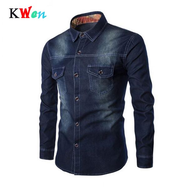 2018 personality men casual slim men jeans shirt slim fit casual denim long sleeve solid shirts plus size 5xl 6xl, White;black
2018 personality men casual slim men jeans shirt slim fit casual denim long sleeve solid shirts plus size 5xl 6xl, White;black