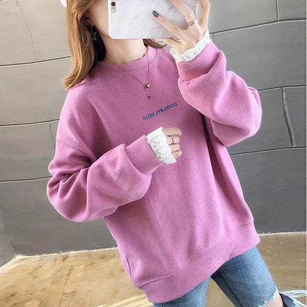 fashion women long sleeve sweatshirt hoodie letter printed solid color round neck casual wild sweatshirt #xm4, Black
fashion women long sleeve sweatshirt hoodie letter printed solid color round neck casual wild sweatshirt #xm4, Black
