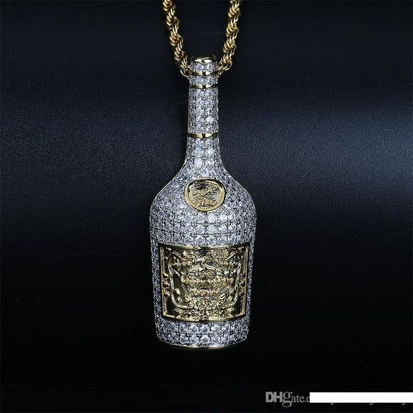 europe and america ale yellow gold plated full cz wire bottle pendant necklaces for men women gift hip hop necklace jewelry, Silver
europe and america ale yellow gold plated full cz wire bottle pendant necklaces for men women gift hip hop necklace jewelry, Silver