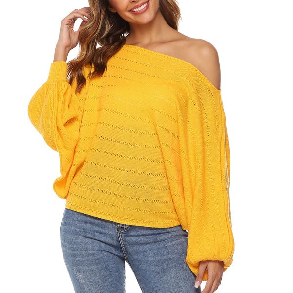 jaycosin sweater women autumn winter 2019 off shoulder knitted clothes fashion lantern sleeve solid color casual pullover female, White;black 
jaycosin sweater women autumn winter 2019 off shoulder knitted clothes fashion lantern sleeve solid color casual pullover female, White;black