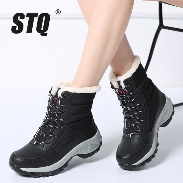stq 2019 winter women snow boots mid-calf platform ankle boots women high warm fur plush rain for hiking 1617, Black
stq 2019 winter women snow boots mid-calf platform ankle boots women high warm fur plush rain for hiking 1617, Black