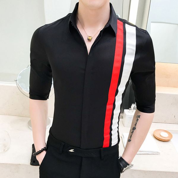 loldeal summer new men's seven-point sleeve shirt ribbon shirt casual fashion men's slim, White;black
loldeal summer new men's seven-point sleeve shirt ribbon shirt casual fashion men's slim, White;black