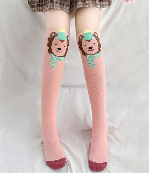 children's cartoon animal straight stockings 2-12 year old girl long tube over knee high stockings