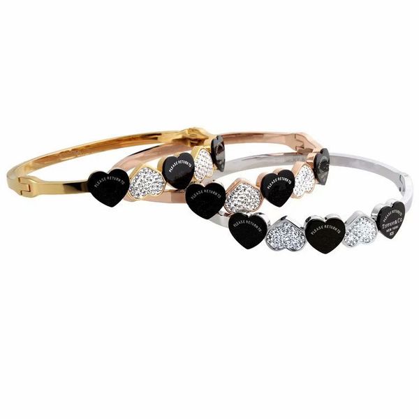 luxury designer jewelry women rings rose gold bracelets pour les femmes t-family heart shape bangle 2019, Black
luxury designer jewelry women rings rose gold bracelets pour les femmes t-family heart shape bangle 2019, Black