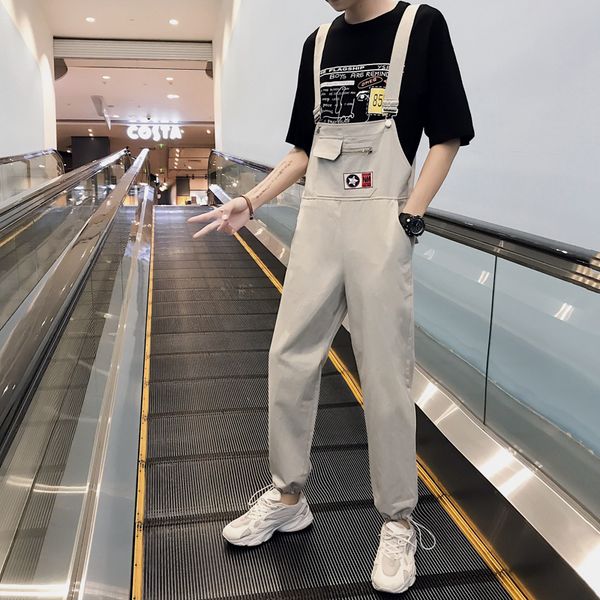 men's pants overalls ankle-length casual loose safari students pockets black gray green trousers a36
men's pants overalls ankle-length casual loose safari students pockets black gray green trousers a36