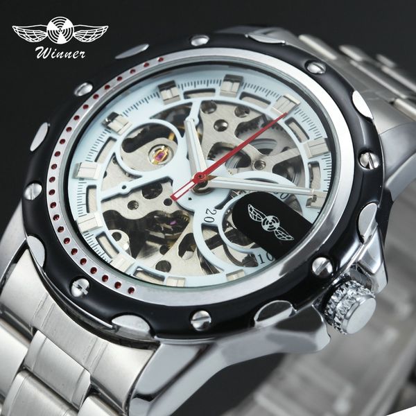 winner fashion dress men auto mechanical watches skeleton metal dial stainless steel strap business wristwatch, Slivery;brown
winner fashion dress men auto mechanical watches skeleton metal dial stainless steel strap business wristwatch, Slivery;brown