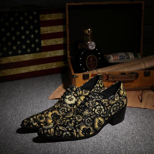 men's yellow/blue leather printed floral shoelace shoes for male shoes lace-up pointed, Black
men's yellow/blue leather printed floral shoelace shoes for male shoes lace-up pointed, Black