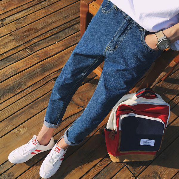 new 2020 fashion straight-fitting wild men's pants couple summer harem trousers men's slim bf ankle length jeans, Blue
new 2020 fashion straight-fitting wild men's pants couple summer harem trousers men's slim bf ankle length jeans, Blue