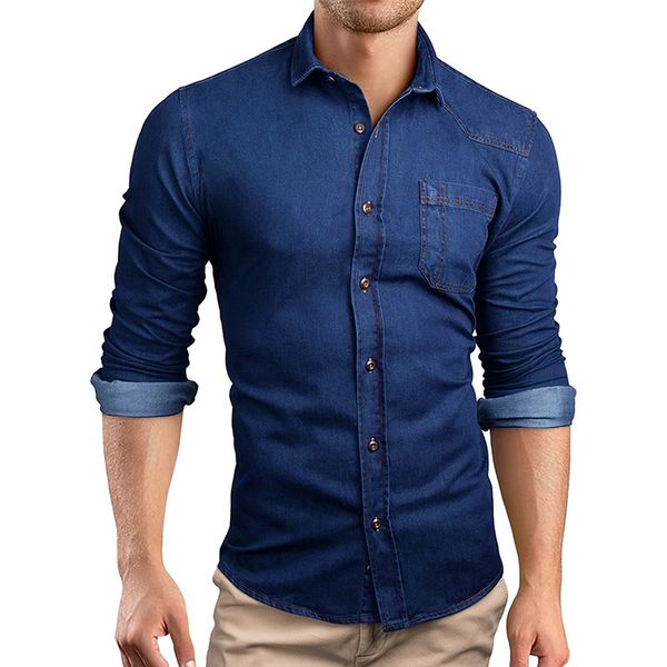 gustomerd 2019 autumn winter jeans shirt men solid slim fit long sleeve shirt men fashion outwear jeans coats streetwear, White;black
gustomerd 2019 autumn winter jeans shirt men solid slim fit long sleeve shirt men fashion outwear jeans coats streetwear, White;black