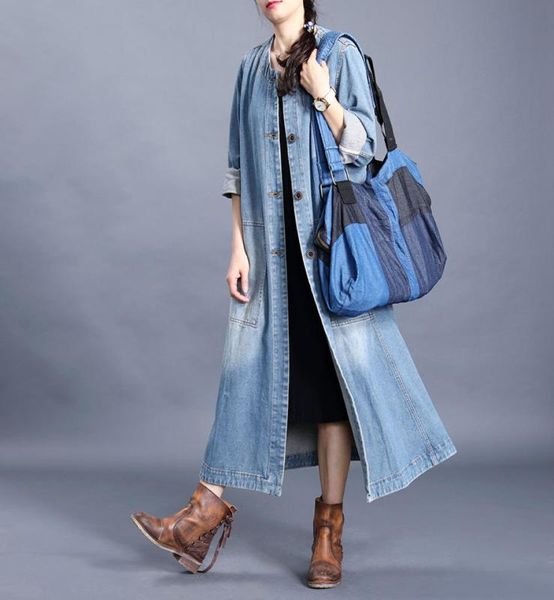 new solid color denim female windbreaker long sleeve casual loose single breasted coat 2020 clothes fashion crew neck coat, Tan;black
new solid color denim female windbreaker long sleeve casual loose single breasted coat 2020 clothes fashion crew neck coat, Tan;black
