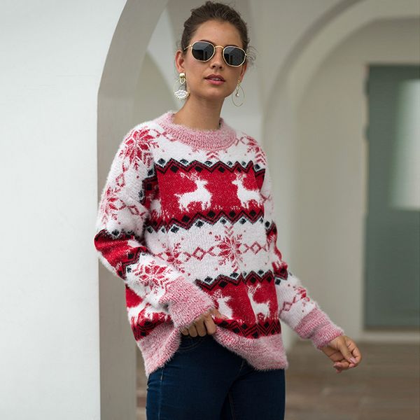 2019 christimas sweater women l casual knitted sweater women pullovers basic jumpers women's sweaters pull femme, White;black
2019 christimas sweater women l casual knitted sweater women pullovers basic jumpers women's sweaters pull femme, White;black