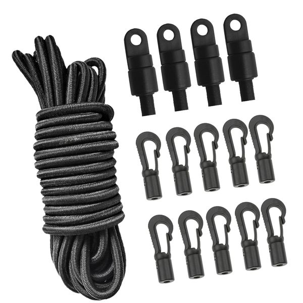 1/4' 16.4' heavy duty elastic bungee rope 4 pieces cord end s10 pieces end hook for kayak canoe boats accessories
1/4' 16.4' heavy duty elastic bungee rope 4 pieces cord end s10 pieces end hook for kayak canoe boats accessories