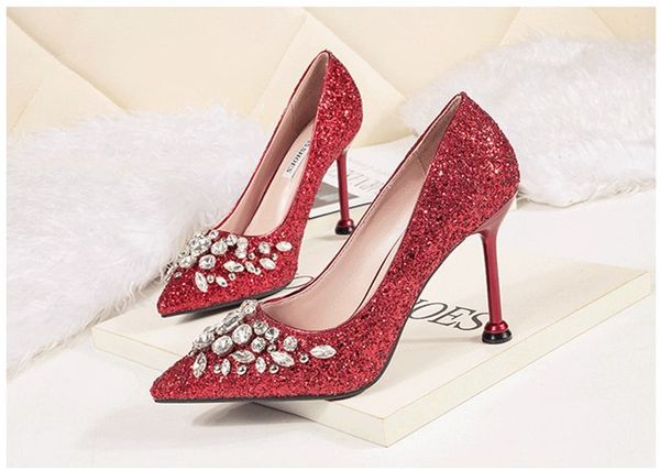 2019 new super popular wedding bride crystal shoes evening dress high heels annual meeting red banquet wedding shoes, Black
2019 new super popular wedding bride crystal shoes evening dress high heels annual meeting red banquet wedding shoes, Black