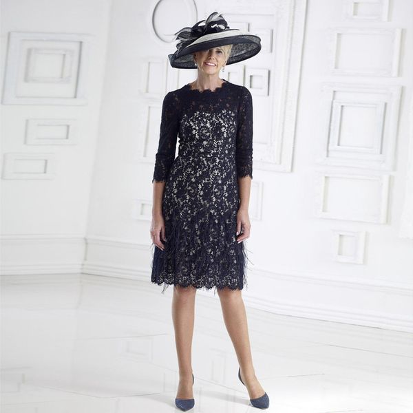 dark navy sheath lace mother of the bride dresses jewel neck long sleeves feather evening gowns plus size wedding guest dress, Black;red
dark navy sheath lace mother of the bride dresses jewel neck long sleeves feather evening gowns plus size wedding guest dress, Black;red