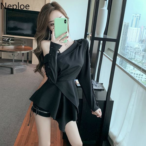 neploe 2020 spring beads long sleeve women blouse skew collar strapless shirt irregular ruffle slim waist blusas 58989, White
neploe 2020 spring beads long sleeve women blouse skew collar strapless shirt irregular ruffle slim waist blusas 58989, White