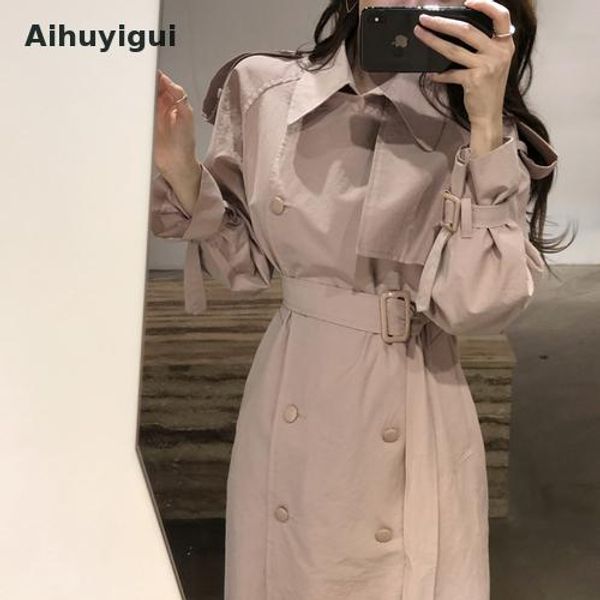 aihuyigui 2019 women solid chic temperament trench coat double-breasted sash loose strap logn high street windbreaker coat ru304, Tan;black
aihuyigui 2019 women solid chic temperament trench coat double-breasted sash loose strap logn high street windbreaker coat ru304, Tan;black
