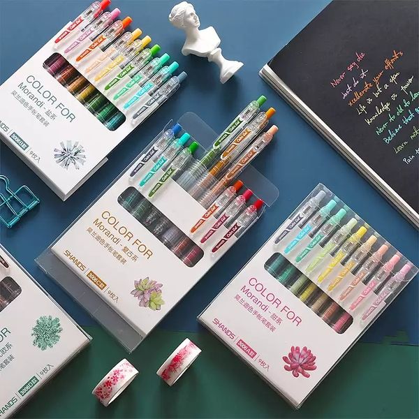 9pcs morandi color pens ballpoint 0.5mm vintage sweet gel ink roller ball liner pen for drawing art marker office school a6093, Blue;orange
9pcs morandi color pens ballpoint 0.5mm vintage sweet gel ink roller ball liner pen for drawing art marker office school a6093, Blue;orange