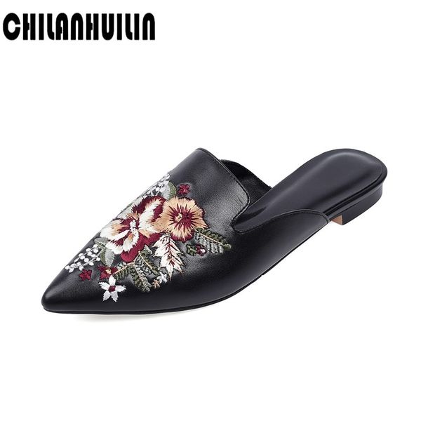 new embroidered leather flat slippers women summer outdoors sandals women casual beach shoes real leather woman flipflops runway, Black
new embroidered leather flat slippers women summer outdoors sandals women casual beach shoes real leather woman flipflops runway, Black