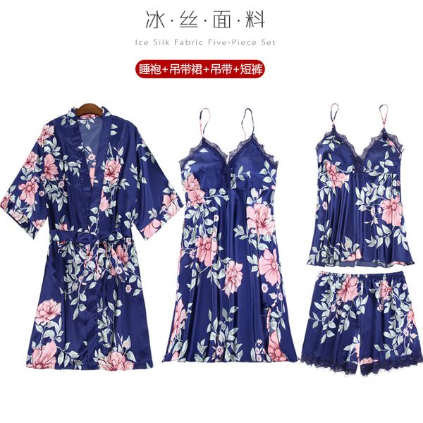 4 pieces women pajamas sets satin sleepwear silk nightwear pyjama lace bathrobe sleep lounge 2020 summer pijama robe, Black;red
4 pieces women pajamas sets satin sleepwear silk nightwear pyjama lace bathrobe sleep lounge 2020 summer pijama robe, Black;red