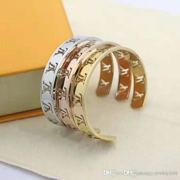 classic hollow letters electroplated thick gold opening designer bracelet luxury designer jewelry women bracelets, White 
classic hollow letters electroplated thick gold opening designer bracelet luxury designer jewelry women bracelets, White