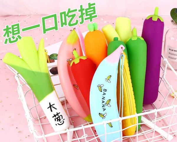 creative vegetable shape pencil pouch kawaii silicone large capacity pen bag 2 pcs/lot korea simple coin purse
creative vegetable shape pencil pouch kawaii silicone large capacity pen bag 2 pcs/lot korea simple coin purse