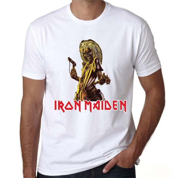 iron maiden t shirt killers world tour 81 band logo официальные мужские рубашки повседневные рубашки t01120, White