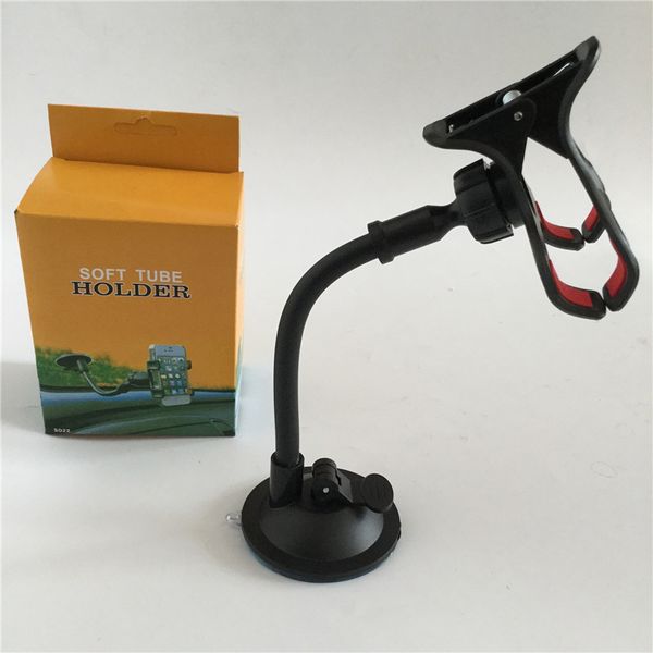 Car Mounts Long Arm Universal Windshield Dashboard Mobile Phone Holder Support 360 Degree Rotation Car Stand With Strong Suction Cup X Clamp